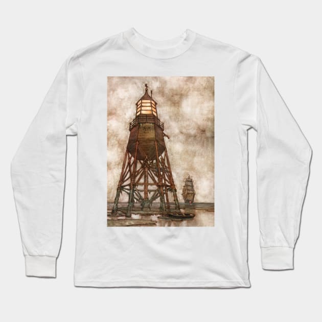 William Heath Robinson - Coastwise Lights Long Sleeve T-Shirt by vintage-art